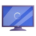 Desktop computer update icon, cartoon style Royalty Free Stock Photo