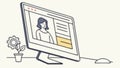 Desktop Computer with User Profile Interface, Web Design, vector design Generative AI Royalty Free Stock Photo