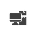Desktop computer vector icon Royalty Free Stock Photo