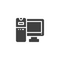 Desktop computer vector icon Royalty Free Stock Photo