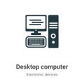 Desktop computer vector icon on white background. Flat vector desktop computer icon symbol sign from modern electronic devices Royalty Free Stock Photo