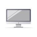 Desktop Computer Vector Illustration: Modern Display, Flat Design, Screen, Monitor and Electronic Device on White Royalty Free Stock Photo
