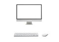 Desktop computer with wireless keyboard Royalty Free Stock Photo