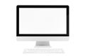 Desktop computer with wireless keyboard Royalty Free Stock Photo