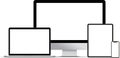 Desktop devices with transparent screen for responsive layout mockups