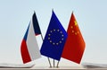 Flags of Czech Republic EU and China