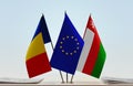 Flags of Romania EU and Oman