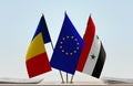 Flags of Romania EU and Syria