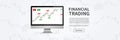 Desktop with forex trade chart vector banner