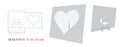 Desktop Heart Frame Template, Picture Frame, Vector with die cut / laser cut layers