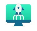 Desktop launch startup single isolated icon with gradient style