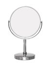 Desktop make up cosmetic mirror isolated on white