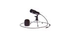 Desktop microphone in black on a white background