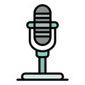 Desktop microphone icon color outline vector