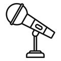 Desktop microphone icon outline vector. Speech tool