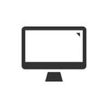 Desktop monitor black icon on white background