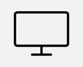 Desktop Monitor Icon Computer Display Screen TV Television LED LCD PC Laptop Device Blank Empty Black Vector Sign Symbol Clipart Royalty Free Stock Photo