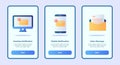 Desktop notification mobile notification inbox message for mobile apps template banner page UI with three variations