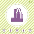 Desktop organizer vector icon for stationery tools Royalty Free Stock Photo