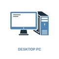 Desktop Pc icon in two colors. Simple element symbol. Desktop Pc icon design from computer collection. Perfect for web design, app Royalty Free Stock Photo