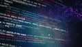Desktop PC monitor photo. Javascript functions, variables, objects. Project managers work new idea. Future technology creation Royalty Free Stock Photo