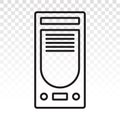 Desktop PC or personal computer line art vector icon for apps and websites Royalty Free Stock Photo