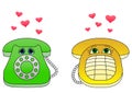 Desktop phones-enamoured Royalty Free Stock Photo