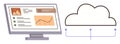 Desktop screen displaying analytics connected to cloud storage for seamless data access Royalty Free Stock Photo