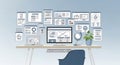 AI-Generated Workspace Design Royalty Free Stock Photo