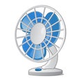 Desktop small fan with blue blades