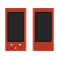 Desktop speaker vector icon office device technology. Flat digital PC sign audio set. Gadget part sound electronic music