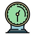 Desktop stand clock icon color outline vector