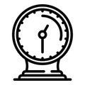 Desktop stand clock icon, outline style