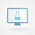 Desktop and tube test. Concept of chemistry. Vector illustration, flat design Royalty Free Stock Photo