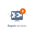 Desktop upgrade, computer repair services, IT support concept, system administration