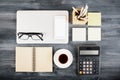 Desktop with various items Royalty Free Stock Photo