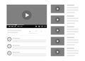 Desktop video player interface template. Multimedia player interface design template for website, mobile apps. Royalty Free Stock Photo