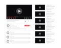 Desktop video player web page. Video player design template with website design element. Royalty Free Stock Photo