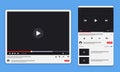 Desktop web video player, modern social media interface design template for web and mobile apps, play video online window with Royalty Free Stock Photo