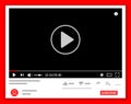Desktop web video player. Multimedia player social media, play video online window with navigation icons, modern social media Royalty Free Stock Photo