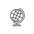 Desktop world earth globe line icon, outline vector sign, linear style pictogram isolated on white Royalty Free Stock Photo