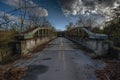 Desolate Abandoned city bridge. Generate Ai
