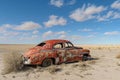 Desolate Abandoned old car in desert. Generate Ai Royalty Free Stock Photo