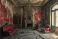 Desolate Abandoned room interior. Generate Ai Royalty Free Stock Photo