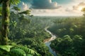 Desolate amazon rainforest landscape