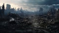 Desolate Cityscape: A Post-Apocalyptic Journey Through Ruin and