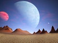 Alien Planet, Desolate Desert background Royalty Free Stock Photo