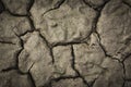 Desolate earth from above. Dry cracked surface top view. Cracking land background with concept of lifeless Royalty Free Stock Photo