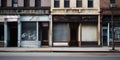 Desolate, empty storefronts, reflecting the economic disparities intensified by gentrification, concept of Urban decay Royalty Free Stock Photo