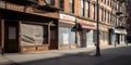 Desolate, empty storefronts, reflecting the economic disparities intensified by gentrification, concept of Urban decay